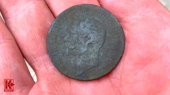 1857 Swedish 5 Ore Copper Coin