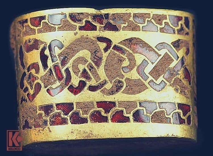 A hilt fitting from the Staffordshire hoard, which was declared to be treasure in September 2009