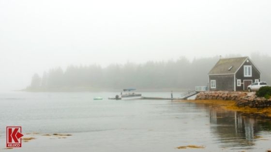 Oak Island in the fog