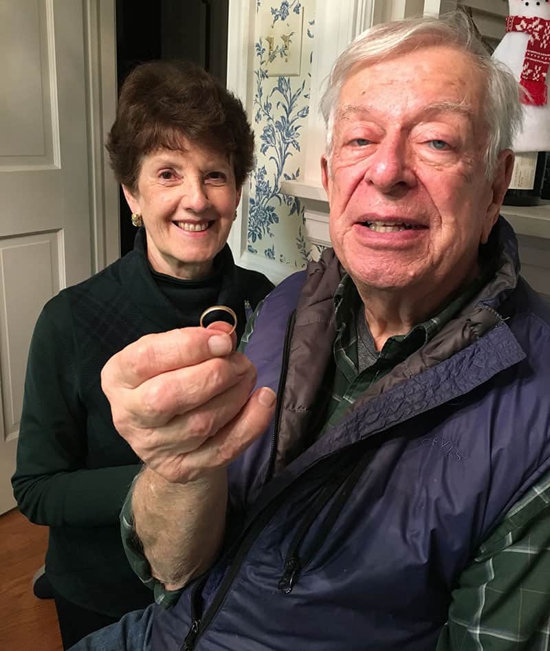 Dennis and Eleanor were elated to see the ring again.