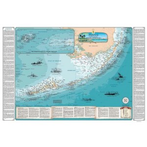 Image of Sealake Maps Laminated Shipwreck Map of the Florida Keys